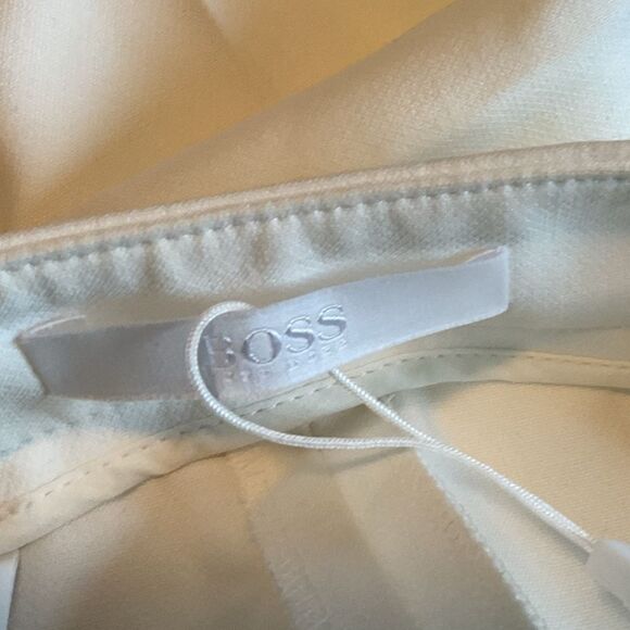 Boss Tiluna Ponte-Knit Trousers Pants Womens Size 8 White Polyester Flat Front - Picture 7 of 7